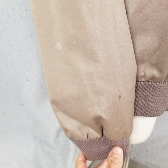 Vintage London Fog Jacket Mens 42 Brown Bomber Outdoors Unlimited Epaulet 80s - Picture 6 of 15